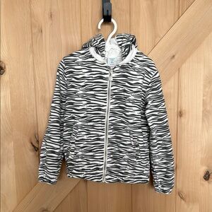 BOBOLI Girls Kids Zebra Print Hooded Jacket